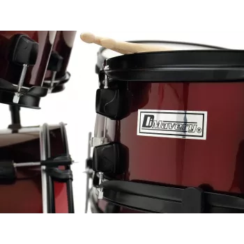 Dimavery DS-200 drumstel wijnrood incl. bassdrum-pedaal en bekkens