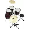Dimavery DS-200 drumstel wijnrood incl. bassdrum-pedaal en bekkens