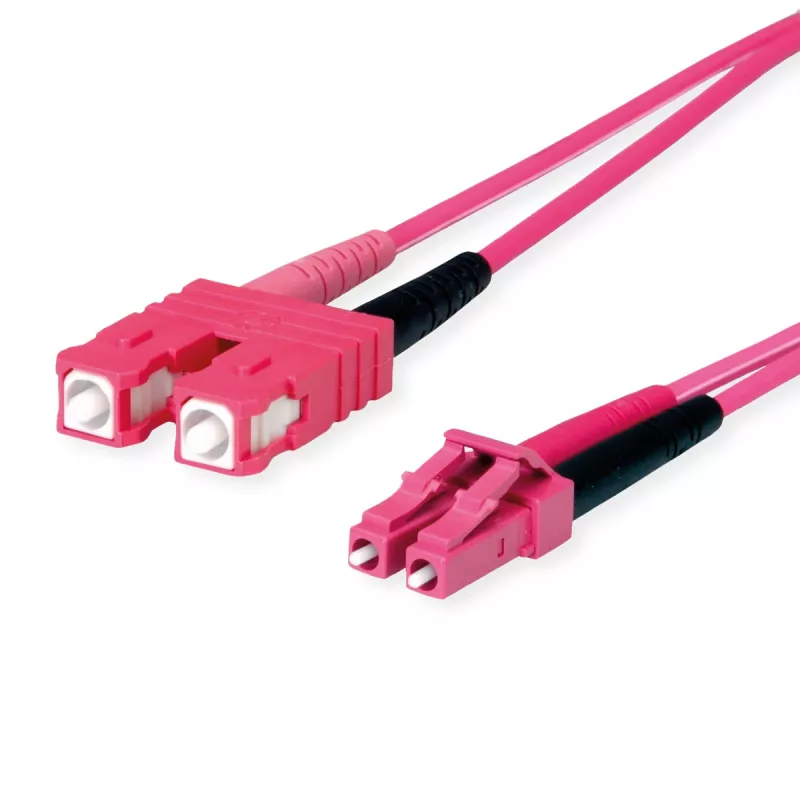 TELEGÄRTNER SC/LC duplex adapterkabel OM4 2m SC-D LC-D stekker paars kabel (L00891A0127)