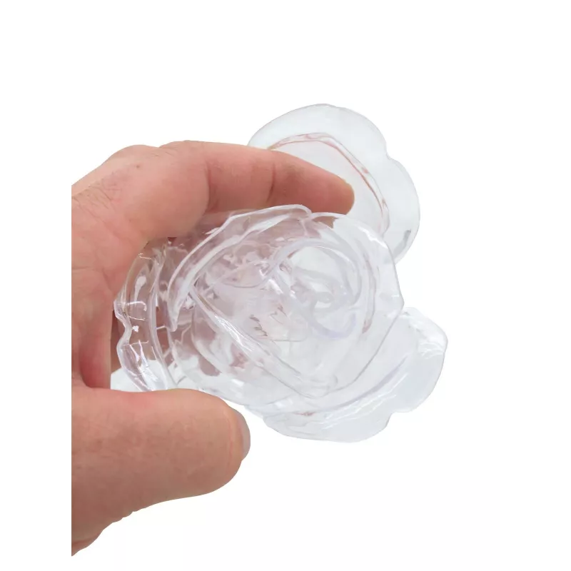 EUROPALMS Crystal Rose kunstbloem, transparant, 81cm, 12-pack voordeelverpakking 82600210