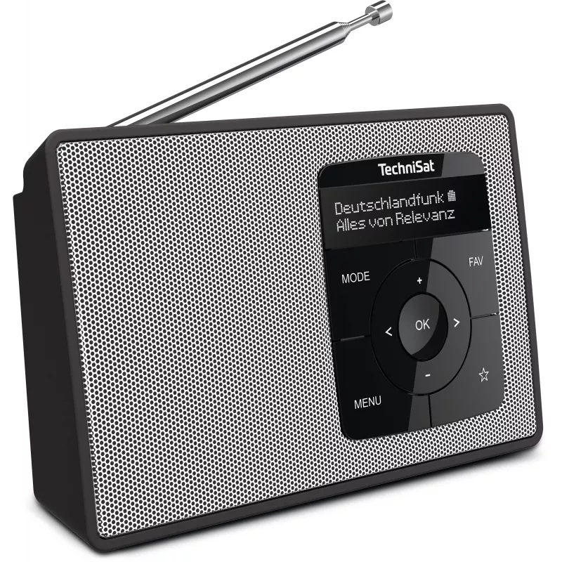 TechniSat DIGITRADIO 2 DAB+ FM Bluetooth radiowekker zwart/wit 0002/3910