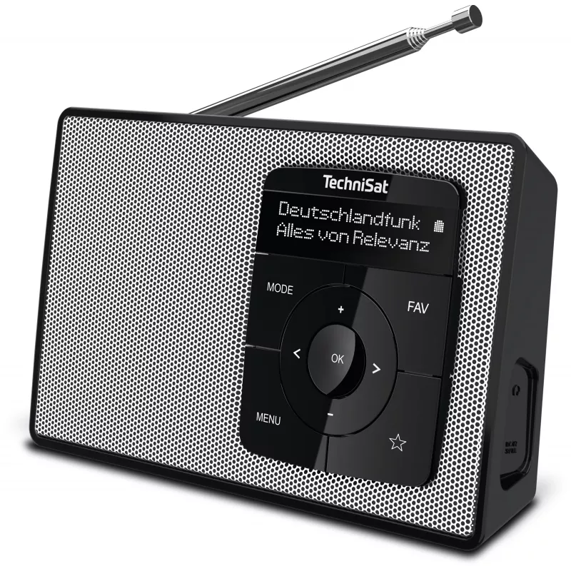 TechniSat DIGITRADIO 2 DAB+ FM Bluetooth radiowekker zwart/wit 0002/3910