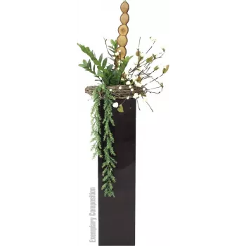 EUROPALMS Zamifolia kunstmatige ZZ-plant, 70 cm, zwarte pot 82600153