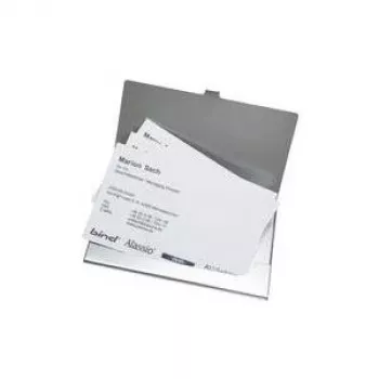 JÜSCHA Alassio visitekaarthouder, aluminium, matzilver, voor ca. 10 kaarten, 93 x 60 x 5 mm 0334