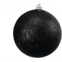 EUROPALMS decoratiebal-set 10 cm, zwart, glitter, 4 stuks 83501268