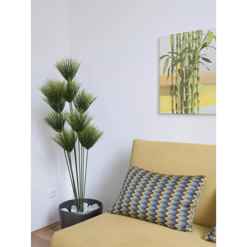 EUROPALMS kunstmatige papyrusplant, 150cm, groen, in zwarte pot 82600223