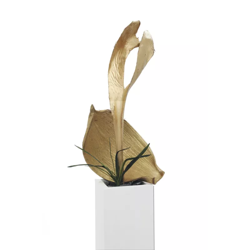 EUROPALMS gedroogde palmbladkop, goud, 60 cm 83502362