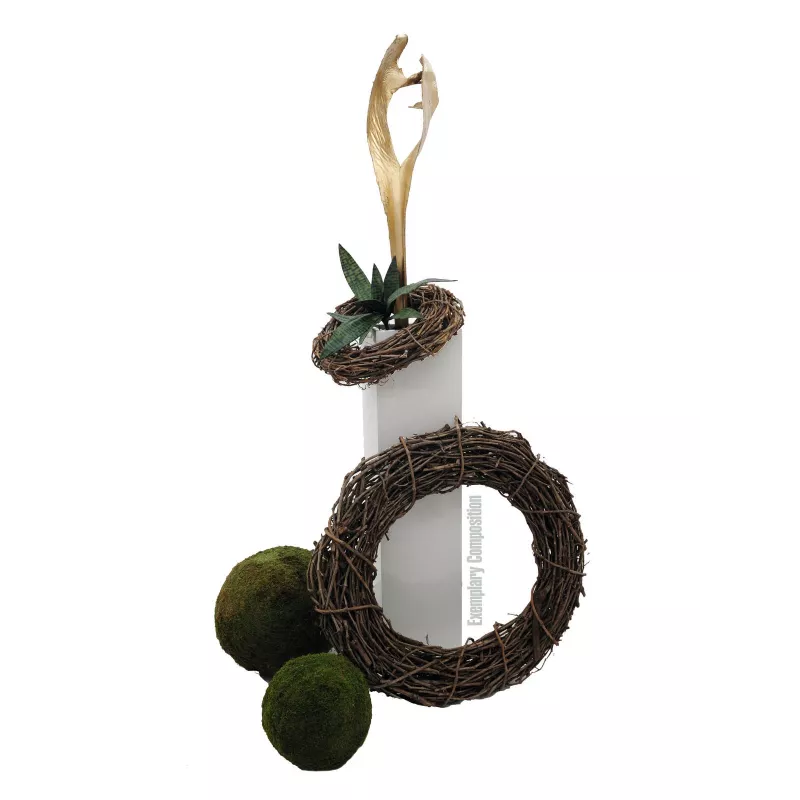 EUROPALMS gedroogde palmbladkop, goud, 60 cm 83502362