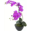 EUROPALMS kunstmatige orchideeënarrangement 4, witte Phalaenopsis in keramische pot, 60 cm 82530349