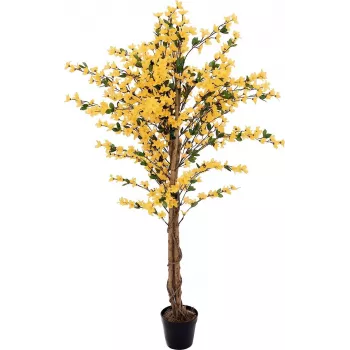 EUROPALMS kunstmatige forsythiaboom met 3 stammen, geel, 150cm 82507102
