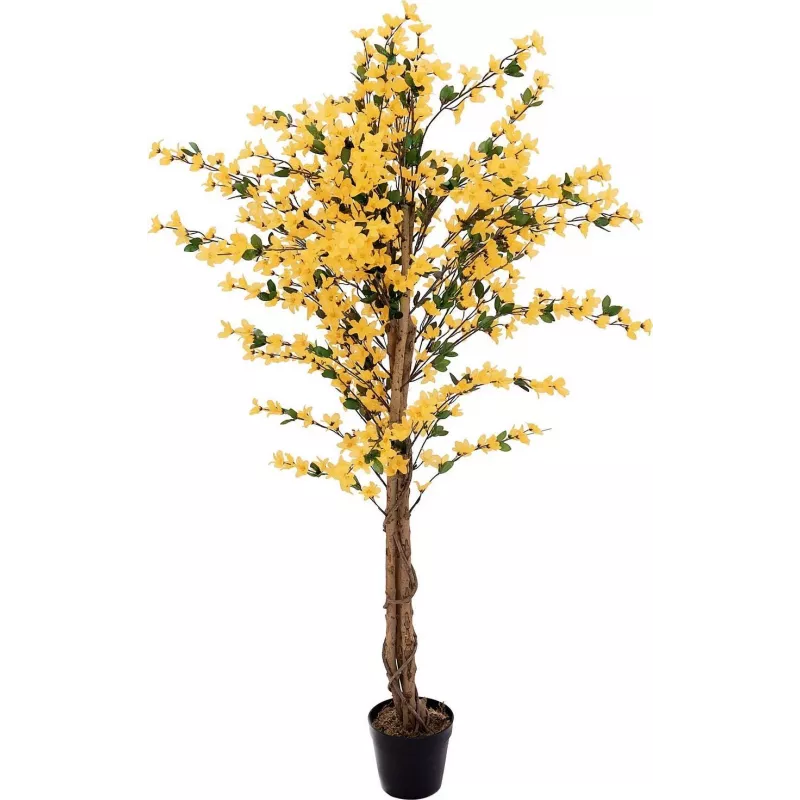 EUROPALMS kunstmatige forsythiaboom met 3 stammen, geel, 150cm 82507102