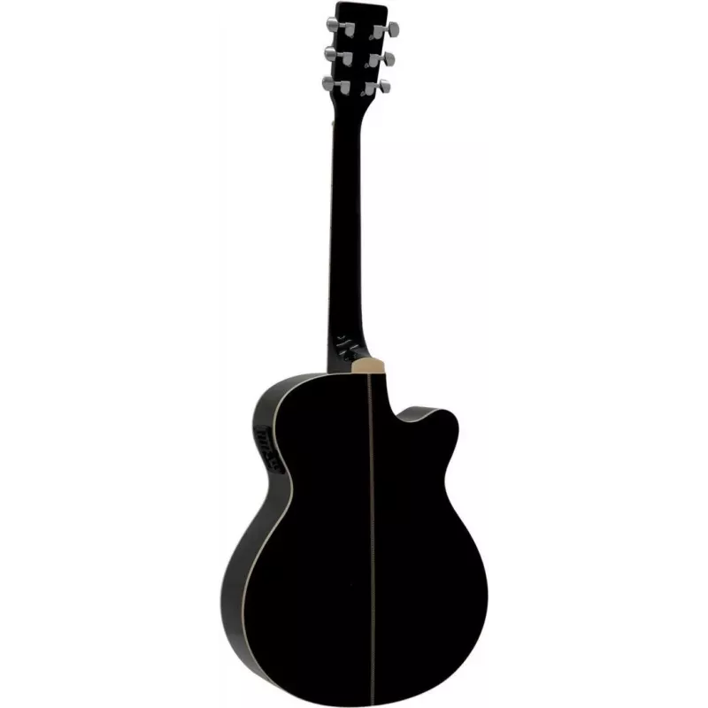DIMAVERY AW-400 linkshandige dreadnought akoestische gitaar, zwart 26235090