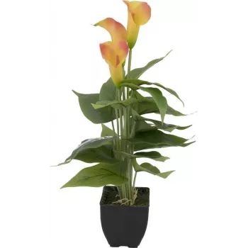 EUROPALMS Calla mini kunstplant, geel-oranje, 43 cm 82540346