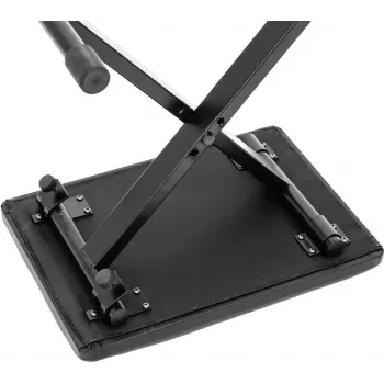 Dimavery KEB-1 opvouwbare keyboardbank, in hoogte verstelbaar, gevoerd, zwart