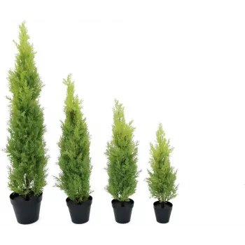EUROPALMS Leyland-cipres kunstplant, 120 cm, groen blad, zwarte pot 82606964