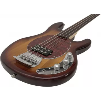 DIMAVERY MM-501 elektrische bas, fretless, tobacco 26222080