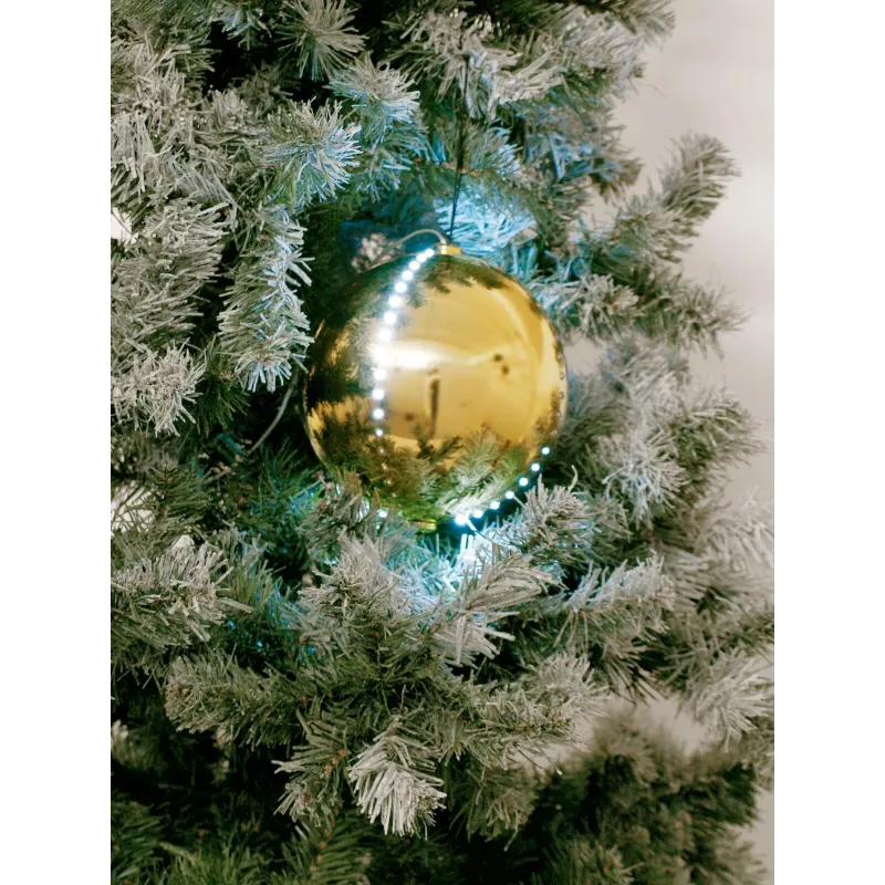 EUROPALMS LED-sneeuwbal 15 cm, goud 83501245
