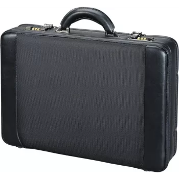 JÜSCHA ALASSIO laptoptas met afneembare laptopbescherming, uitbreidbaar, cijfersloten, zwart nylon/kunstleer (45039)