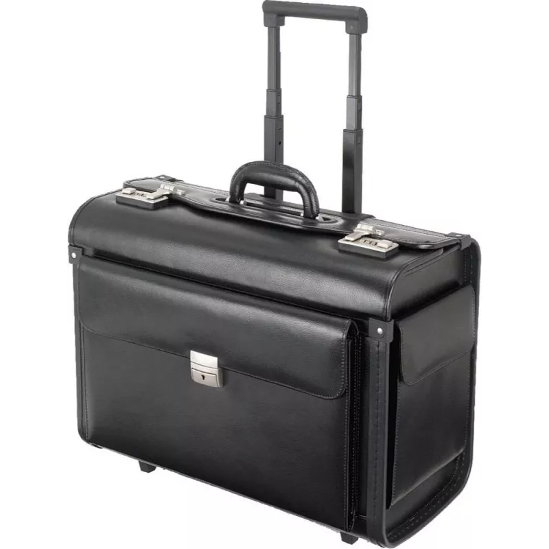 JÜSCHA Alassio Silvana pilotenkoffer, leer, zwart, met trolley (92705)