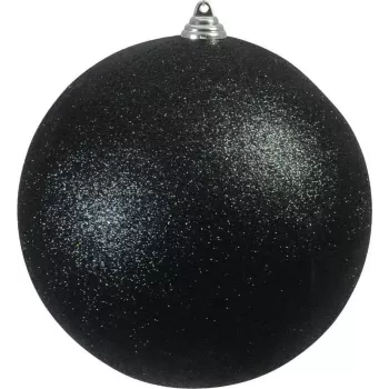 EUROPALMS decoratiebal 20 cm, zwart, glitter 83501278