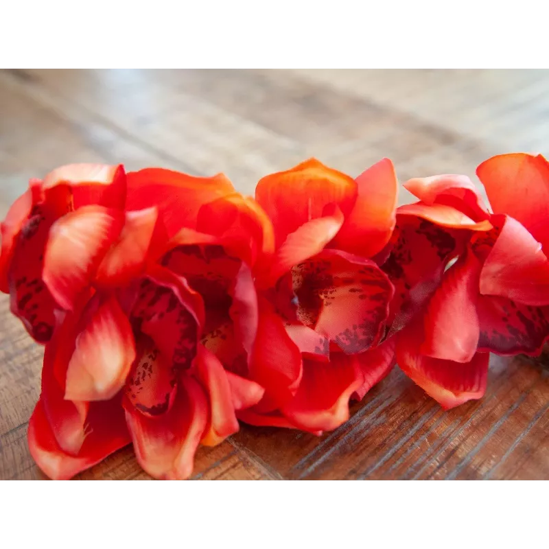 EUROPALMS Cymbidium tak, kunstmatig, rood, 90 cm (82530315)