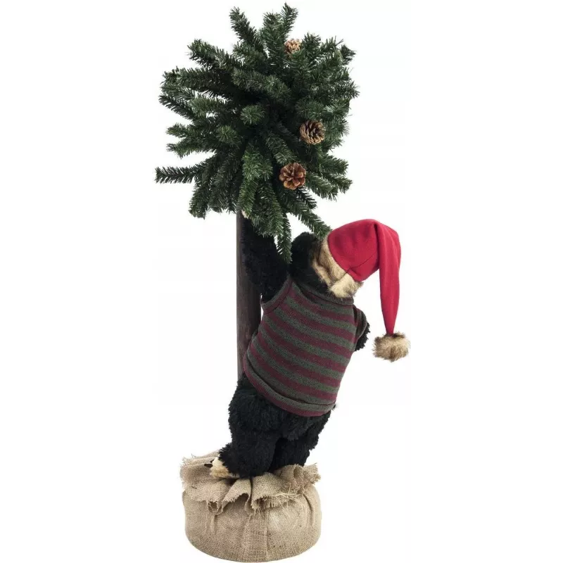 EUROPALMS kerstbeer met kerstboom, 105 cm 83314804