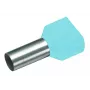 Cimco 187701 dubbele adereindhuls, 0,34 mm², gedeeltelijk geïsoleerd, turquoise, 100 stuks