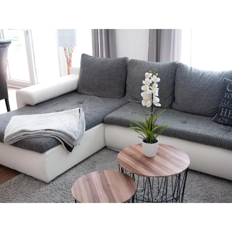 EUROPALMS kunstmatige orchideeënarrangement 1, in pot, wit-roze, 60 cm 82530346