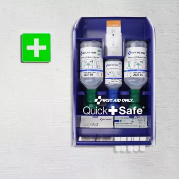 First Aid Only Quick+ Safe DIN EN 15154-4 EHBO-koffer, blauw, wandmontage, ABS-kunststof, DIN 13157 vulling P-44026 00
