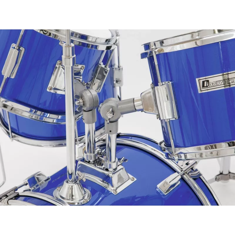 Dimavery JDS-305 kinderdrumstel blauw met bekkens en bassdrumpedaal
