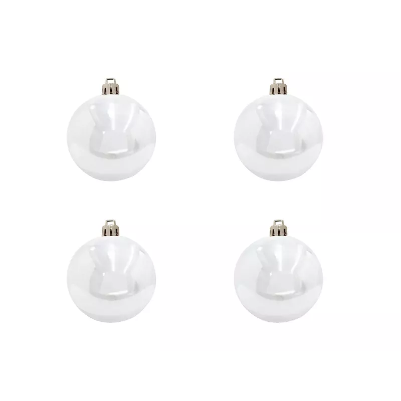 EUROPALMS Decoratieballen-set 10 cm, wit, 4 stuks 83501264