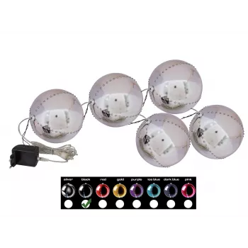 EUROPALMS LED sneeuwbal 8 cm, zwart, 5 stuks (83501236)