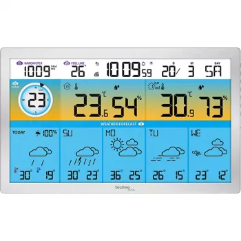 Technoline WD2500 draadloos weerstation met buitensensor, WLAN-app-bediening, ondersteunt tot 3 sensoren, kleurendisplay