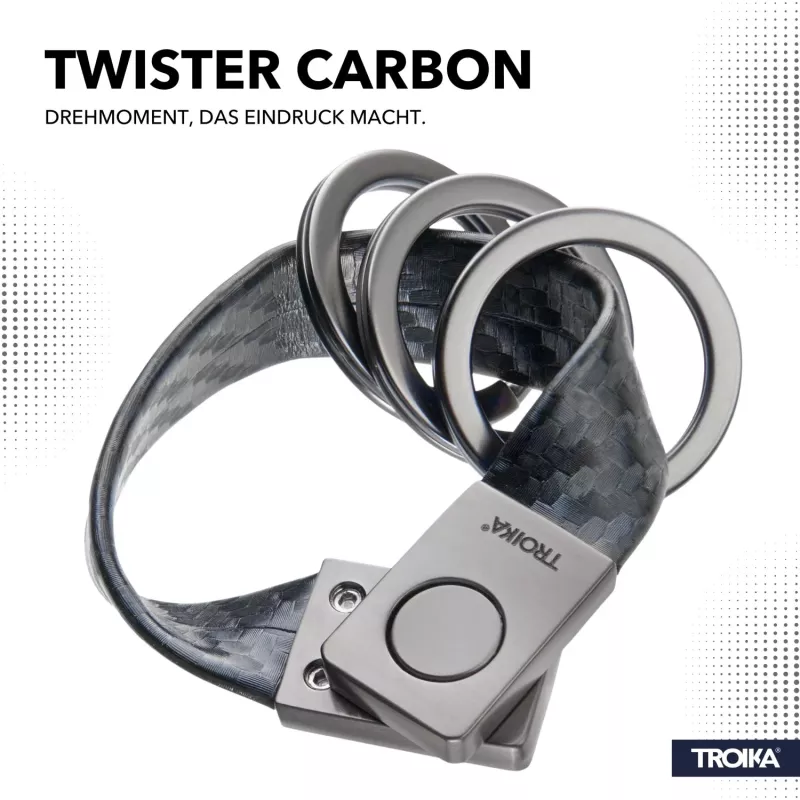 TROIKA TWISTER CARBON sleutelhanger (KRG649/CB)