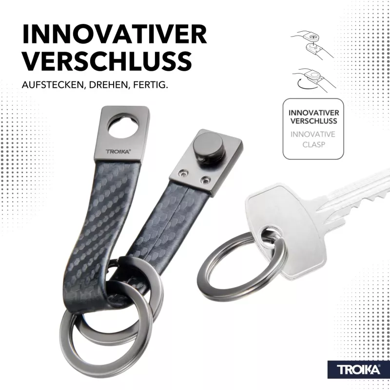 TROIKA TWISTER CARBON sleutelhanger (KRG649/CB)