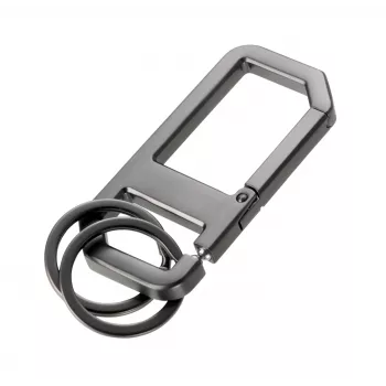 TROIKA ALVAR NERO sleutelhanger met karabijnhaak, gunmetal/zwart (KR26-05/GM)