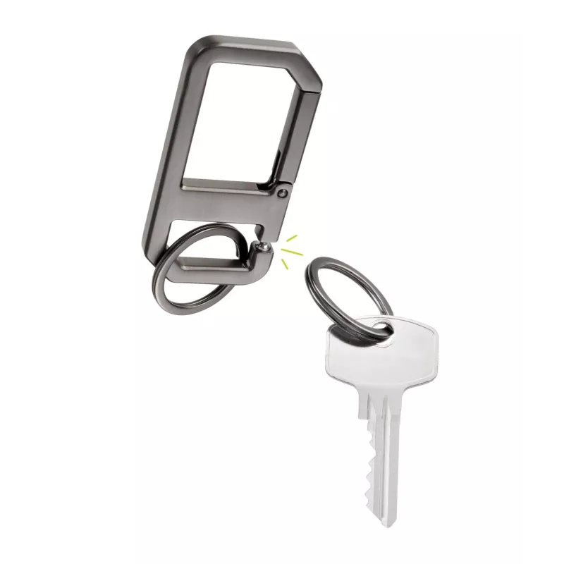 TROIKA ALVAR NERO sleutelhanger met karabijnhaak, gunmetal/zwart (KR26-05/GM)