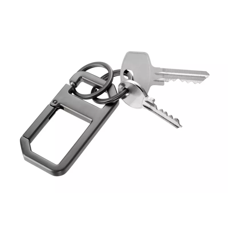 TROIKA ALVAR NERO sleutelhanger met karabijnhaak, gunmetal/zwart (KR26-05/GM)