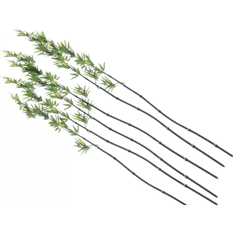 EUROPALMS kunstmatige bamboestok met bladeren, 180cm, 6-pack 82509260