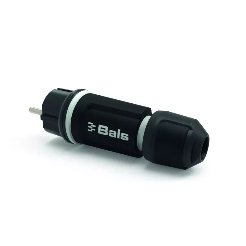 BALS 7371-1 Schuko-stekker 16A 3p 250V IP54 zwart rubber