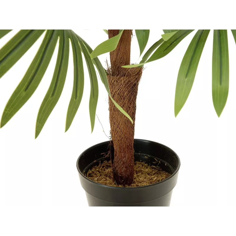 EUROPALMS waaierpalm kunstplant, 88cm, groen, zwarte pot 82509301
