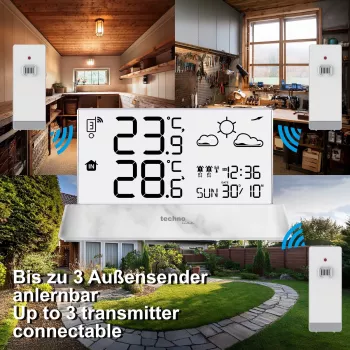 Techno Line WS6782 draadloze thermometer met 3-kanaals sensorondersteuning