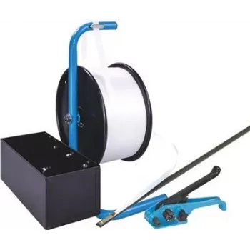 Banholzer&Wenz polyester omsnoeringsset met draagbare dispenser, 16 mm x 850 m, 1000 sluitingen (17050)