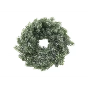 EUROPALMS sneeuwbedekte PE-dennenkrans, 45cm 83501720