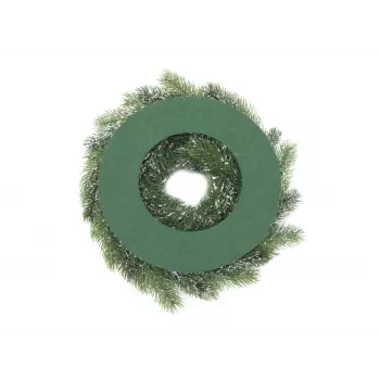 EUROPALMS sneeuwbedekte PE-dennenkrans, 45cm 83501720