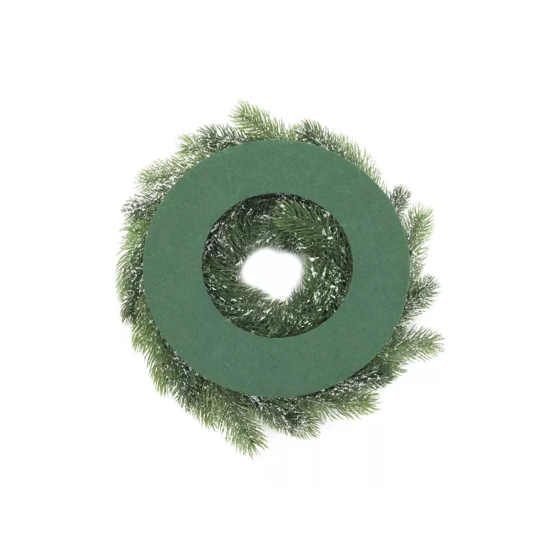 EUROPALMS sneeuwbedekte PE-dennenkrans, 45cm 83501720