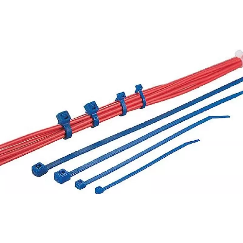 HellermannTyton T80L standaard kabelbinder, 390 x 4,6 mm, PA66, blauw, 100 stuks 116-05416
