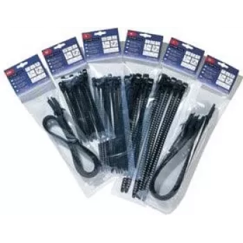 HellermannTyton SOFTFIX herbruikbare kabelbinder 180mm x 7mm zwart 16 stuks (115-07190)