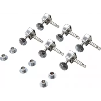 Dimavery TL-style gitaarmechanieken-set, 6-in-line, chroom, gesloten mechanieken, voor rechtshandigen 26300250