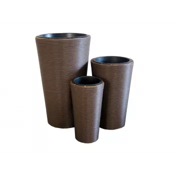 EUROPALMS India decoratieve bloempot-set, 3 maten, grijze steenlook, indoor/outdoor 83011268